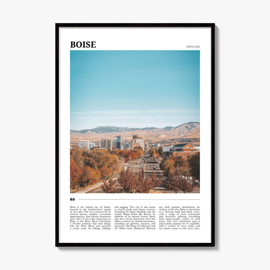 Boise Travel No 1 Poster, framed poster mockup