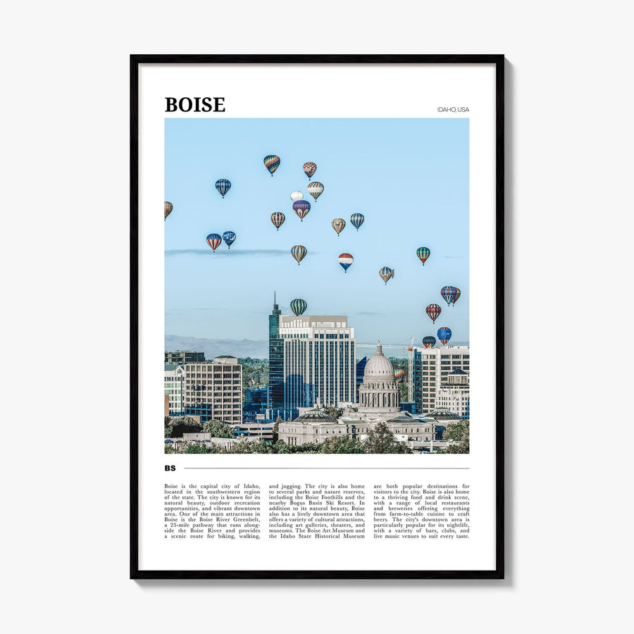 Boise Travel No 2 Poster, framed poster mockup