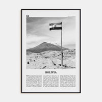 Bolivia Poster None / 8x12 in Nbourhood Travel B&W Poster