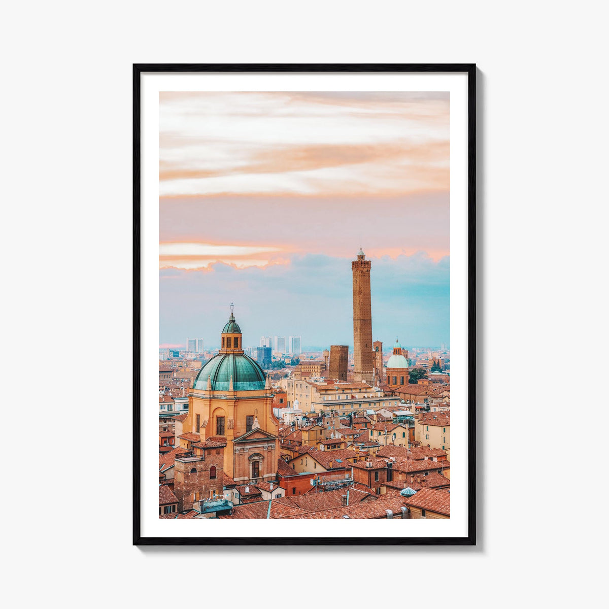 Bologna colorful photo poster of Italy – vertical wall art, unframed print shown in interior mockup