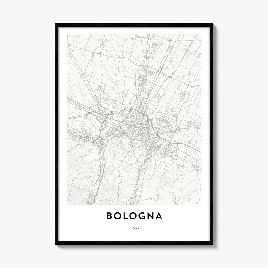 Bologna Map Poster, framed poster mockup