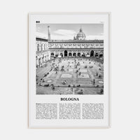 Bologna No 1 Poster White Wood / 8x12 in Nbourhood Travel B&W Poster