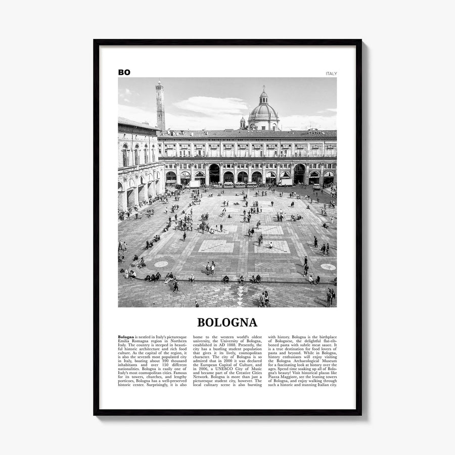 Bologna Newspaper No 1 Poster, framed poster mockup
