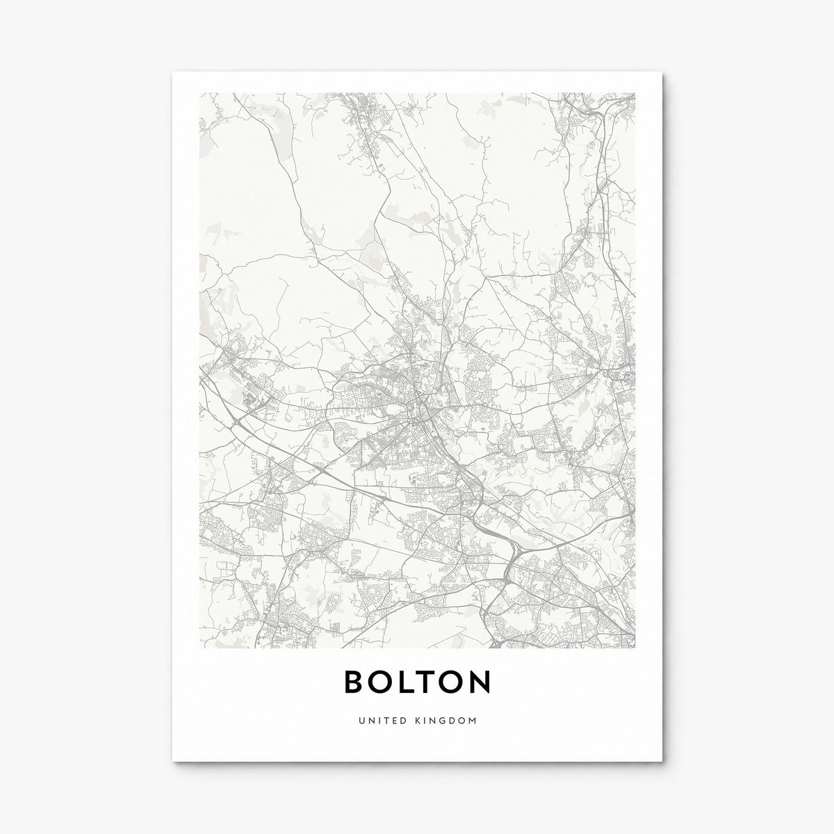 Bolton Map Poster, print only (unframed)