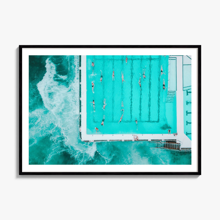 Bondi Beach Photo Poster, framed poster mockup, white border