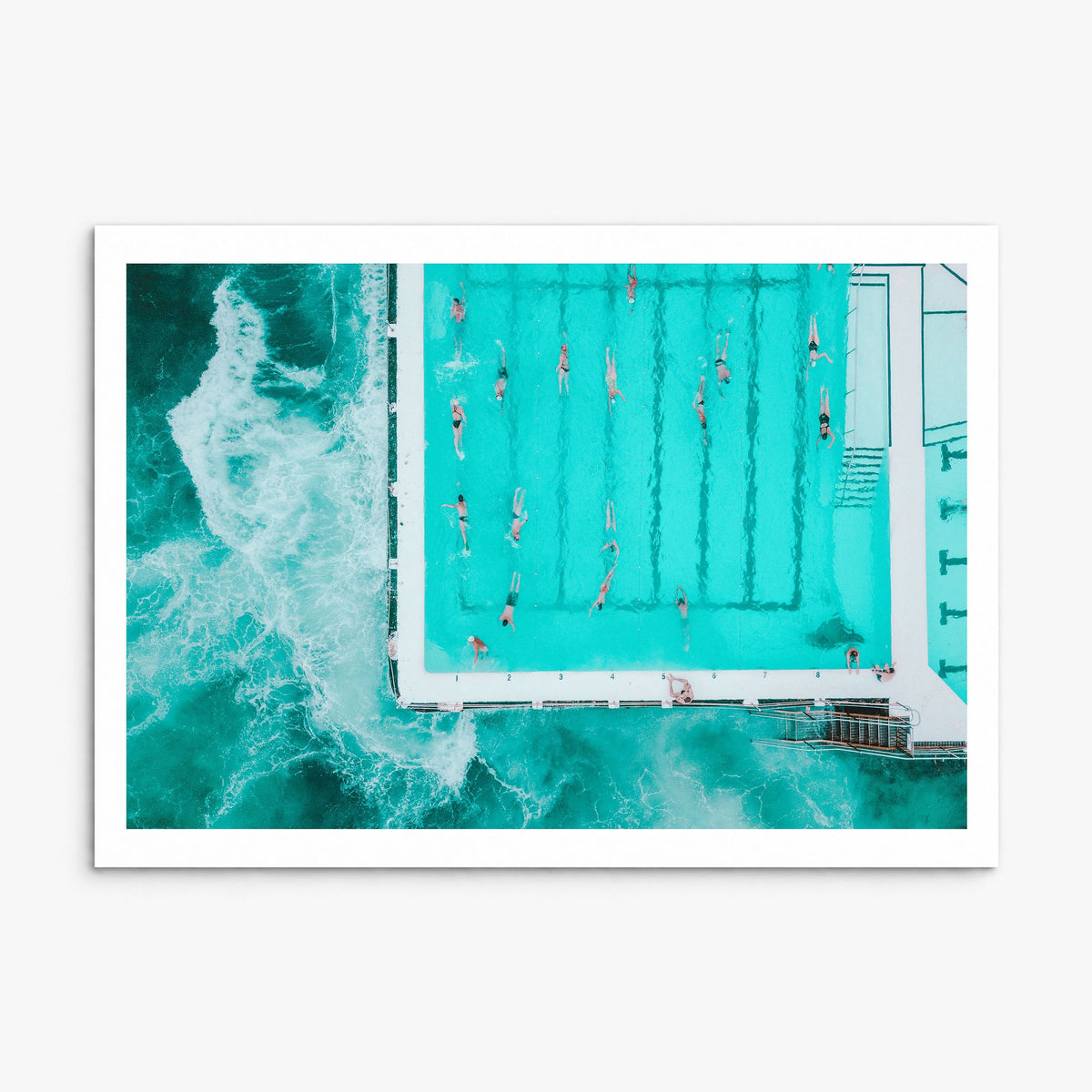 Bondi Beach Photo Poster, print only (unframed), white border