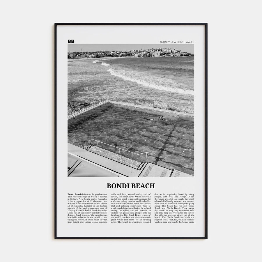 Bondi Beach No 1 Poster None / 8x12 in Nbourhood Travel B&W Poster