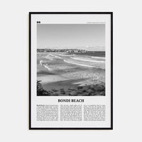 Bondi Beach No 2 Poster Black Wood / 8x12 in Nbourhood Travel B&W Poster