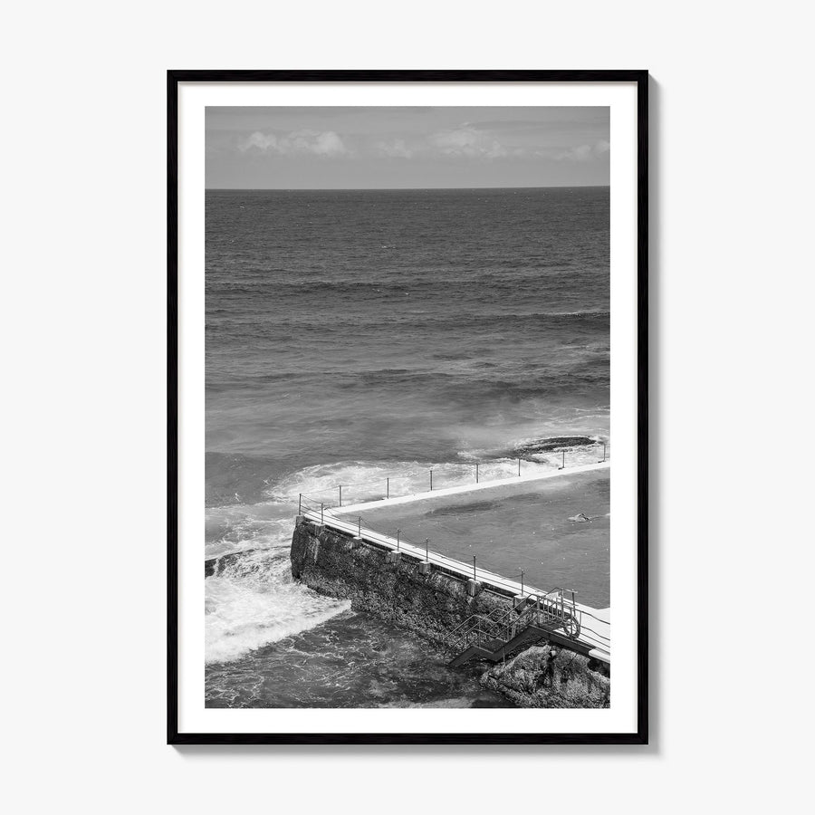 Bondi Beach Photo No 1 Poster, framed poster mockup, white border