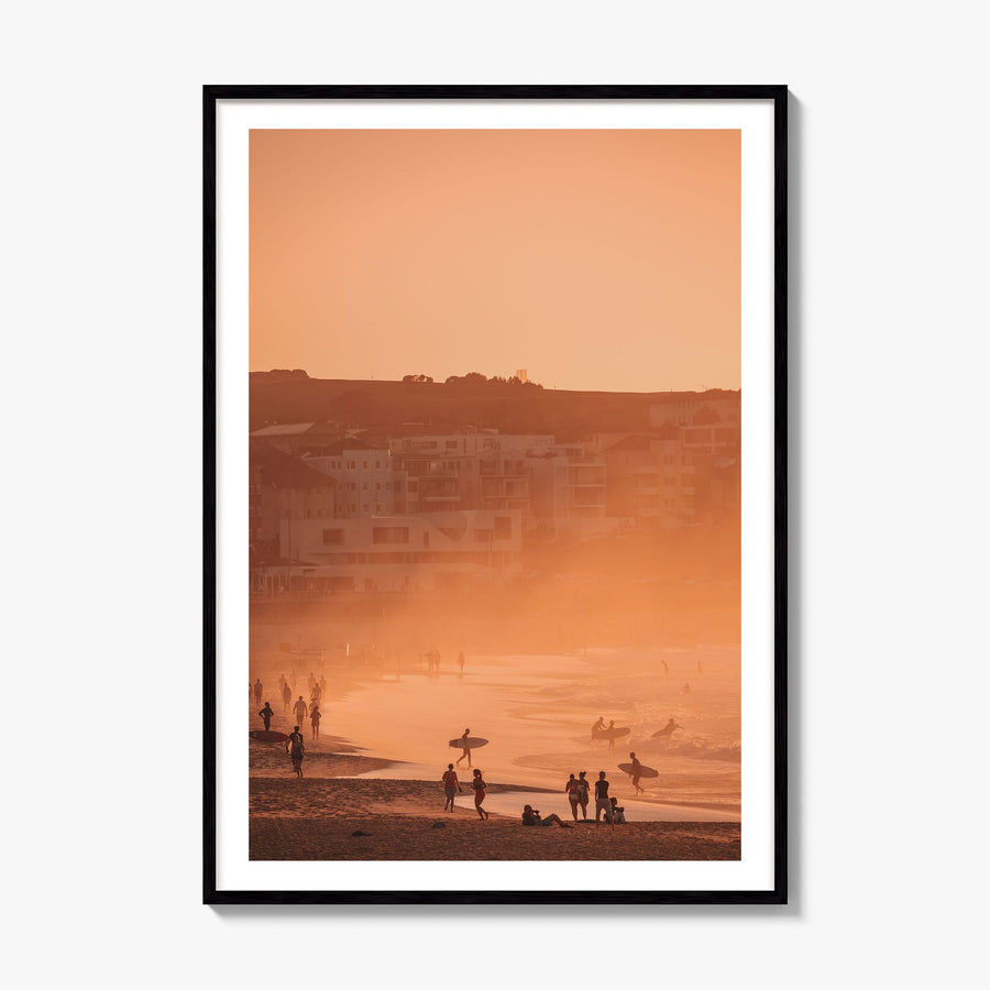 Bondi Beach Photo No 3 Poster, framed poster mockup, white border
