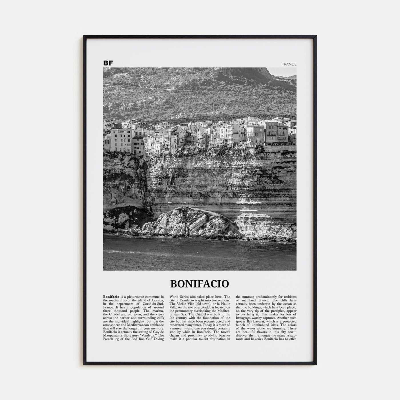 Bonifacio Poster None / 8x12 in Nbourhood Travel B&W Poster