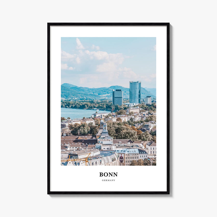 Bonn colorful classic poster of Germany – vertical wall art, unframed print shown in interior mockup