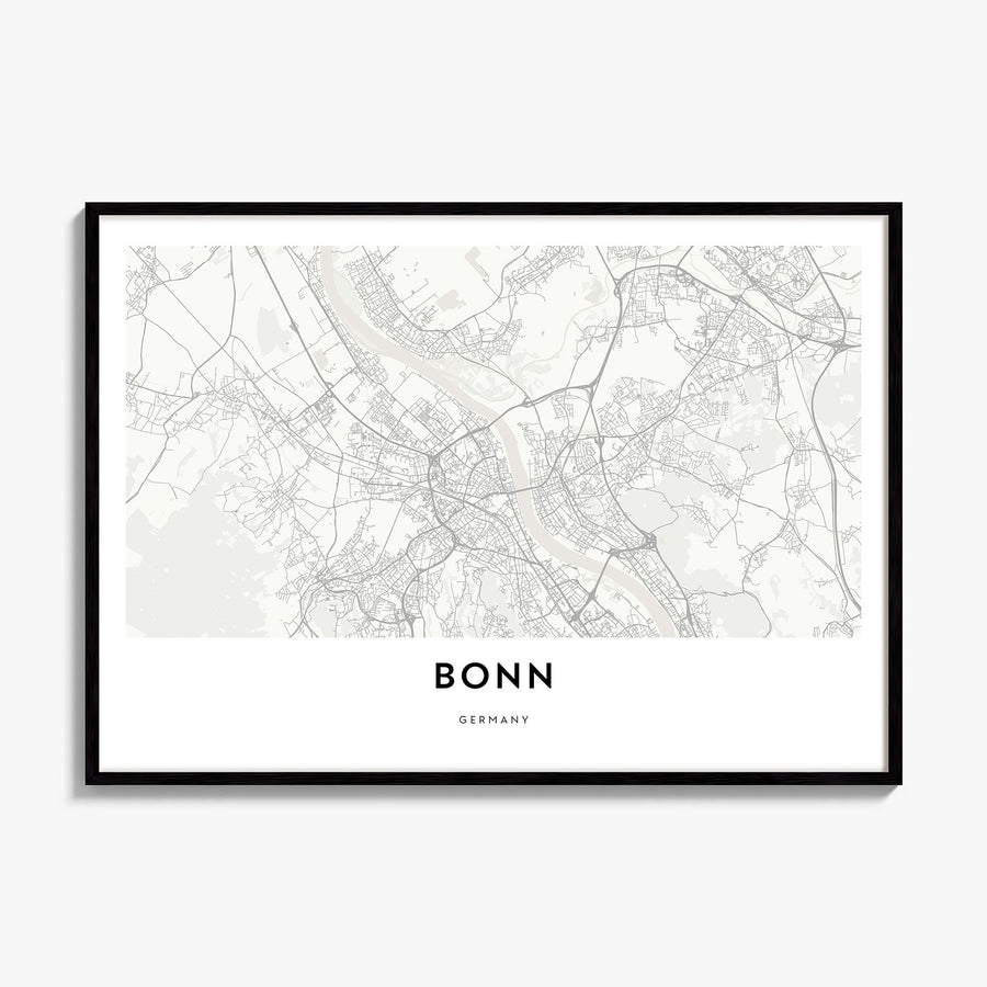 Bonn Map Poster, framed poster mockup