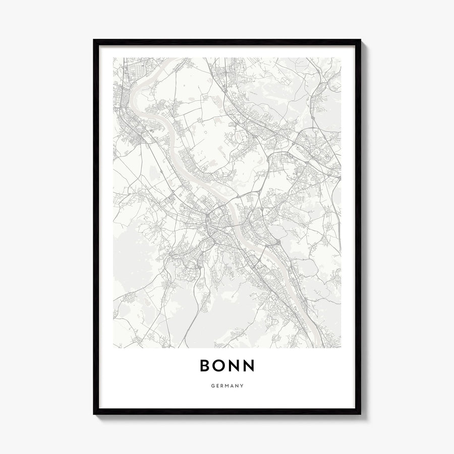 Bonn Map Poster, framed poster mockup