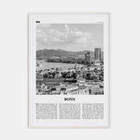 Bonn Poster White Wood / 8x12 in Nbourhood Travel B&W Poster