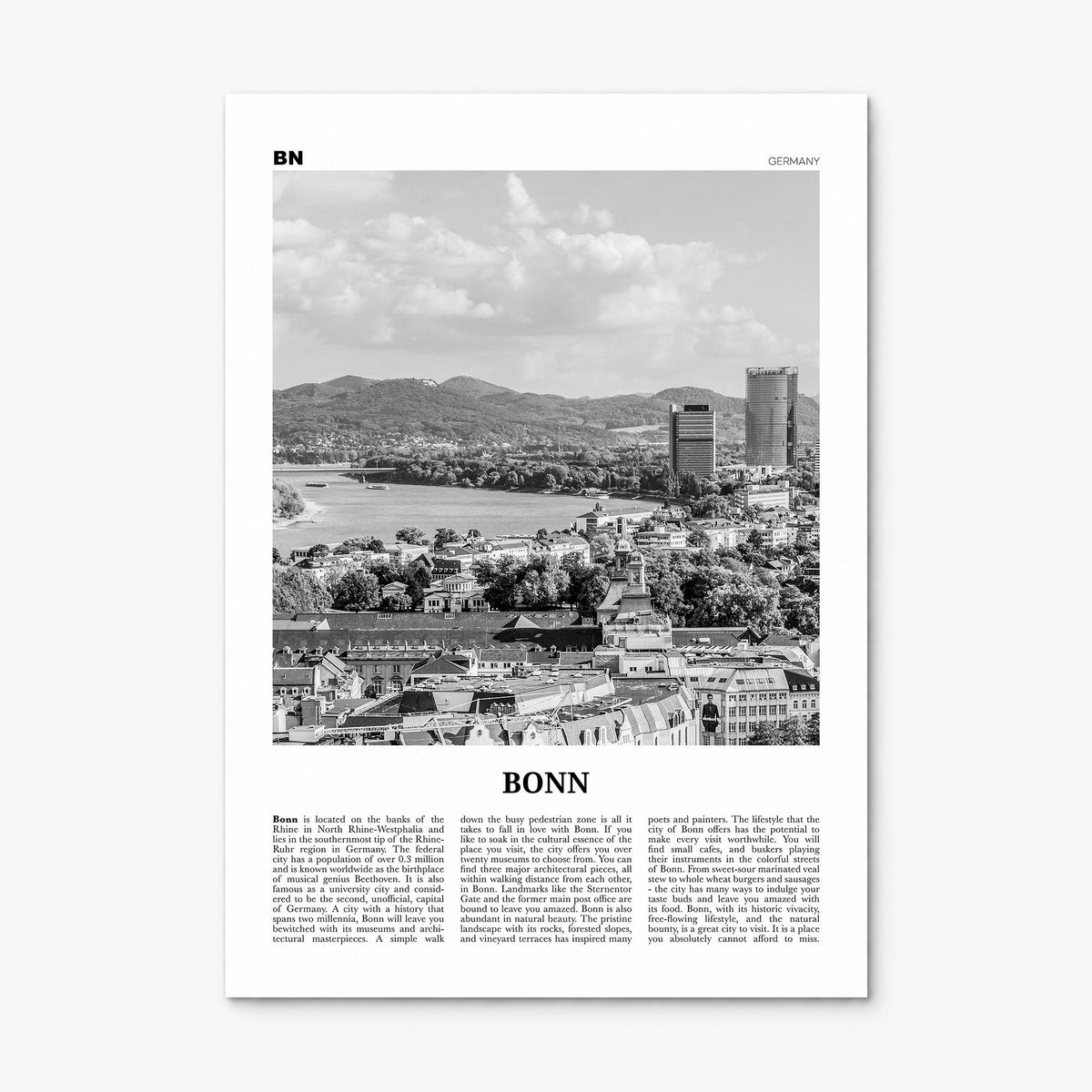 Bonn Newspaper Poster, print only (unframed)