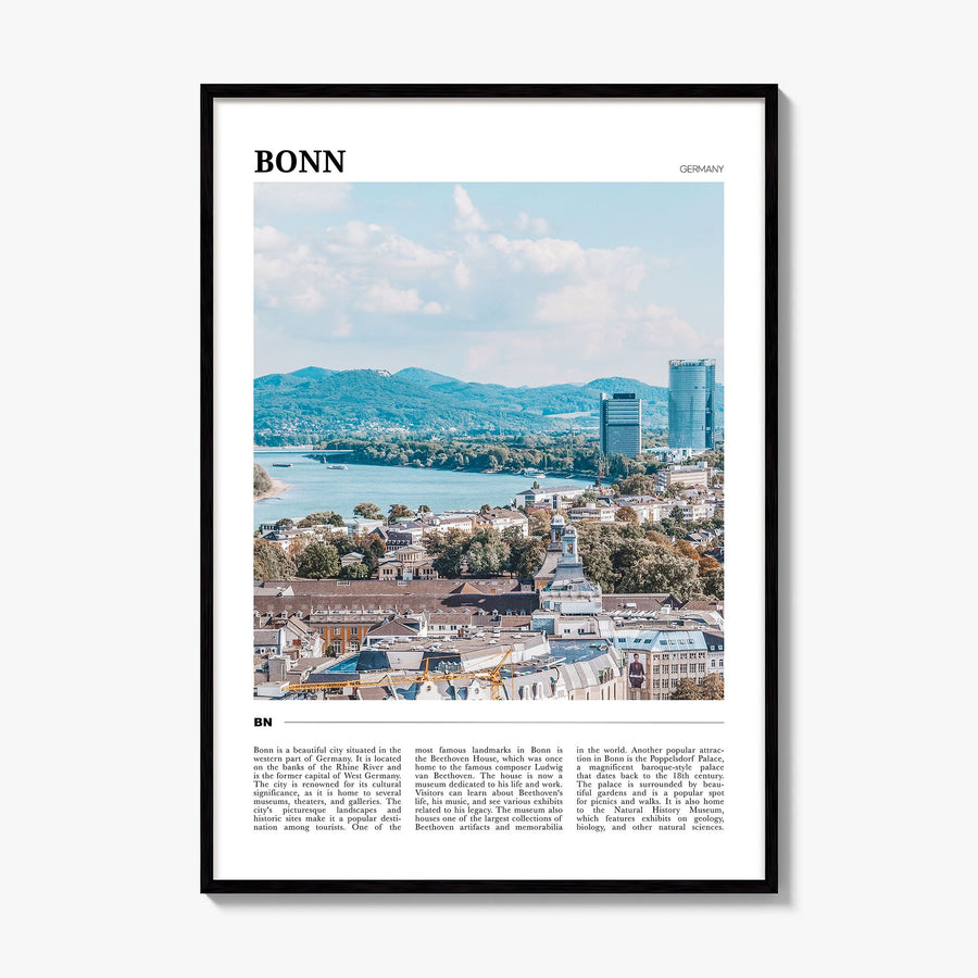 Bonn Travel Poster, framed poster mockup