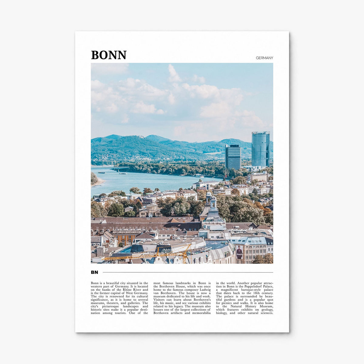 Bonn Travel Poster, print only (unframed)
