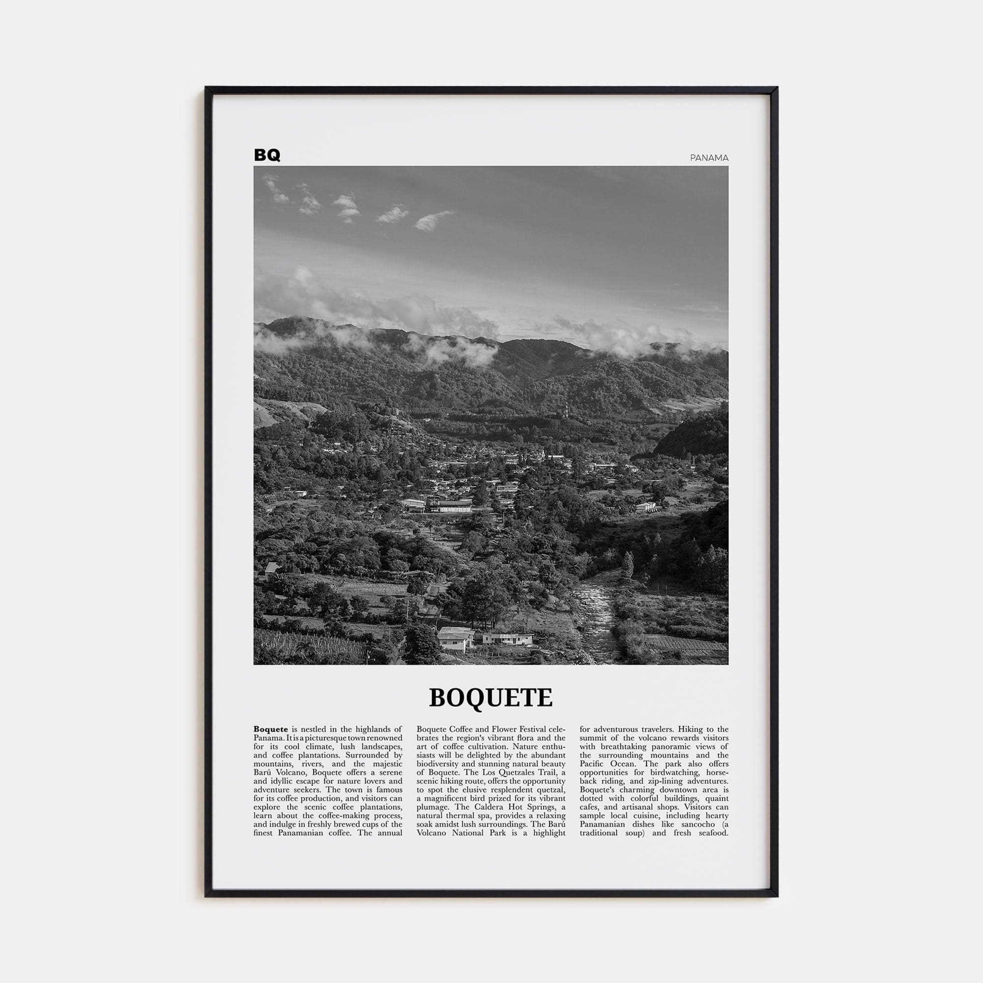 Boquete Poster None / 8x12 in Nbourhood Travel B&W Poster