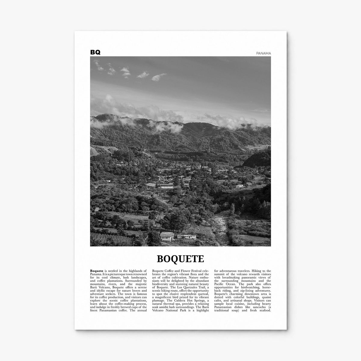 Boquete Newspaper Poster, print only (unframed)