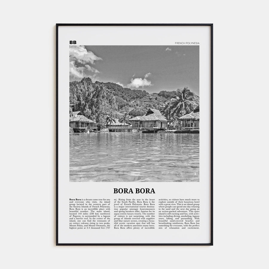 Bora Bora Poster None / 8x12 in Nbourhood Travel B&W Poster