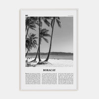 Boracay Poster White Wood / 8x12 in Nbourhood Travel B&W Poster