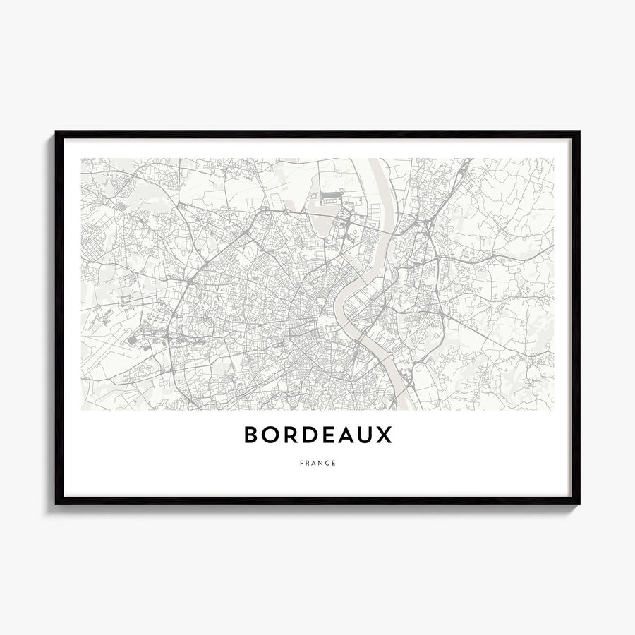Bordeaux Map Poster, framed poster mockup