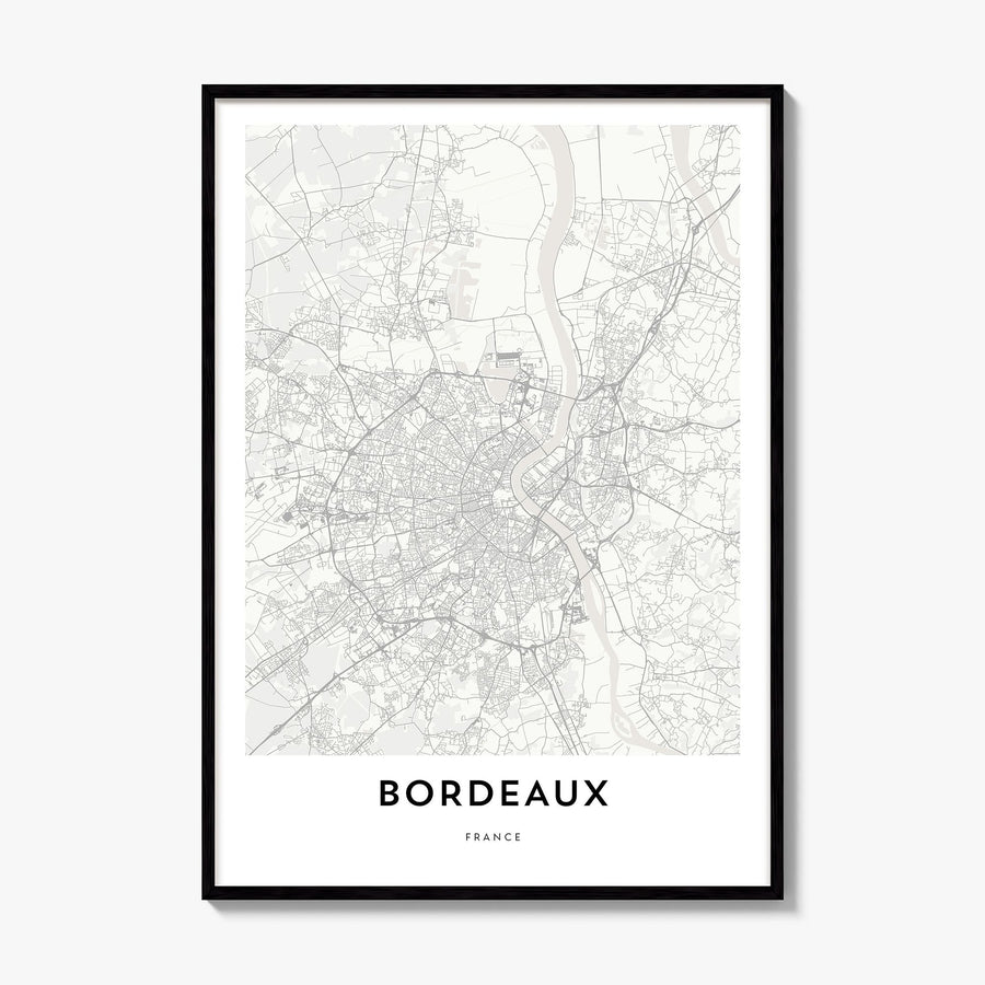 Bordeaux Map Poster, framed poster mockup
