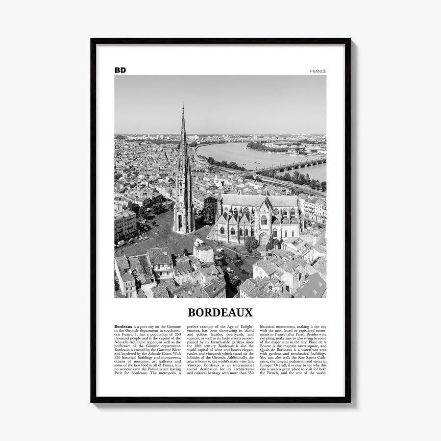 Bordeaux Newspaper No 1 Poster, framed poster mockup