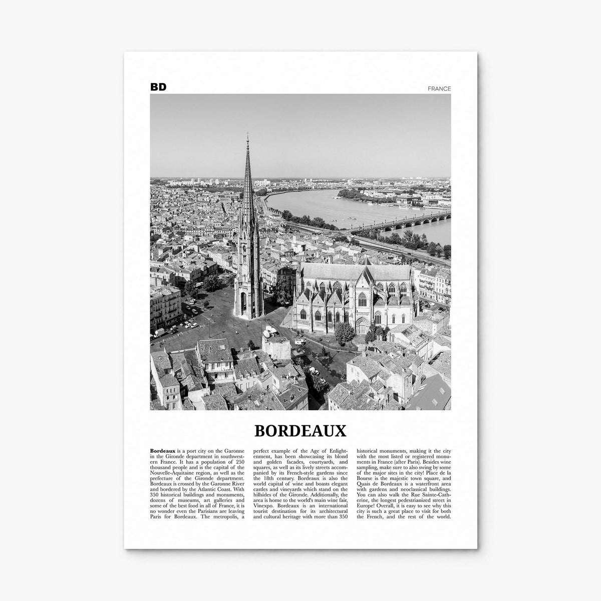 Bordeaux Newspaper No 1 Poster, print only (unframed)