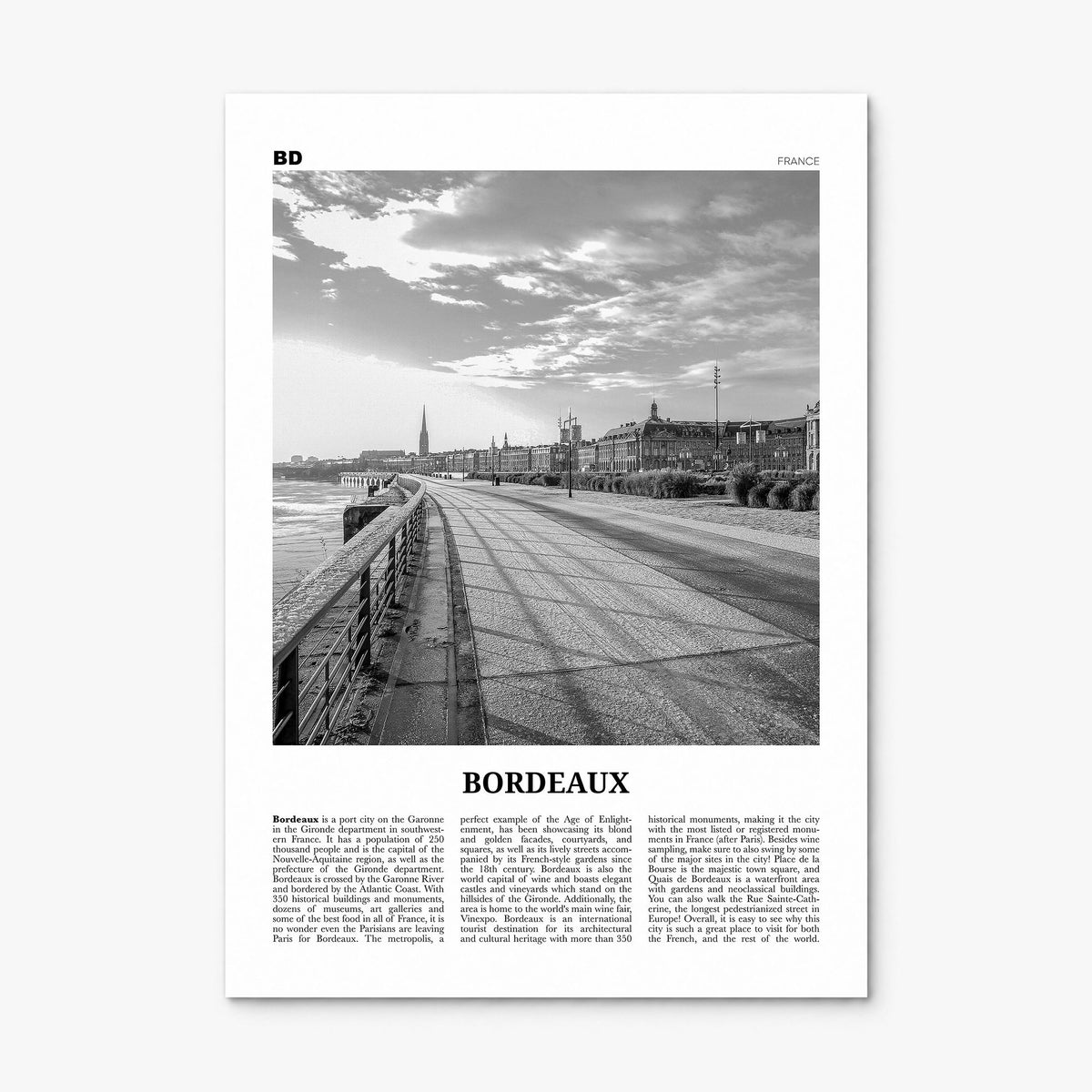 Bordeaux Newspaper No 2 Poster, print only (unframed)