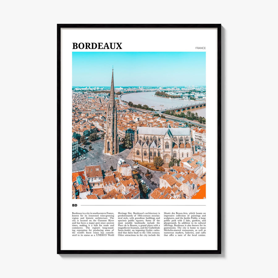 Bordeaux Travel Poster, framed poster mockup