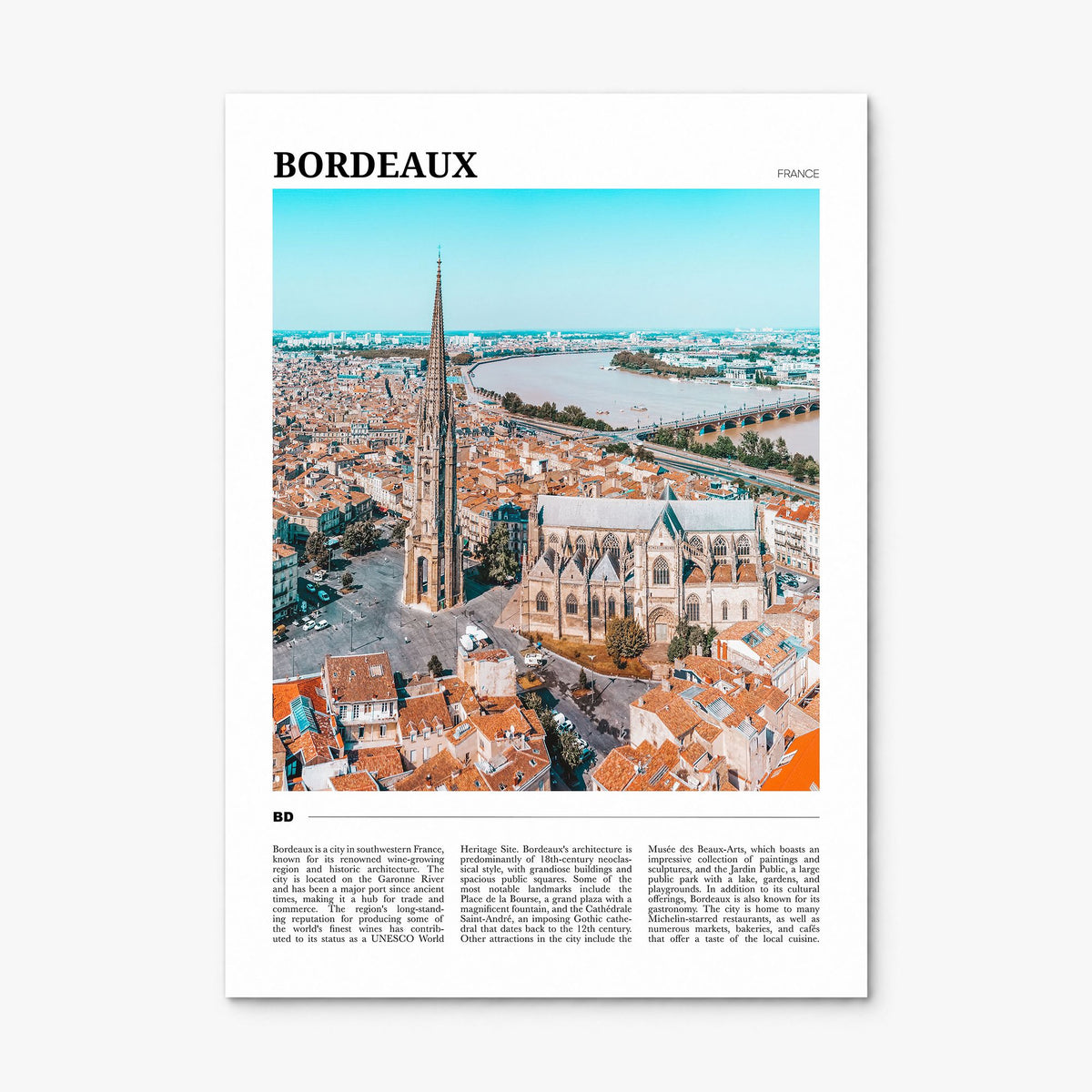 Bordeaux Travel Poster, print only (unframed)