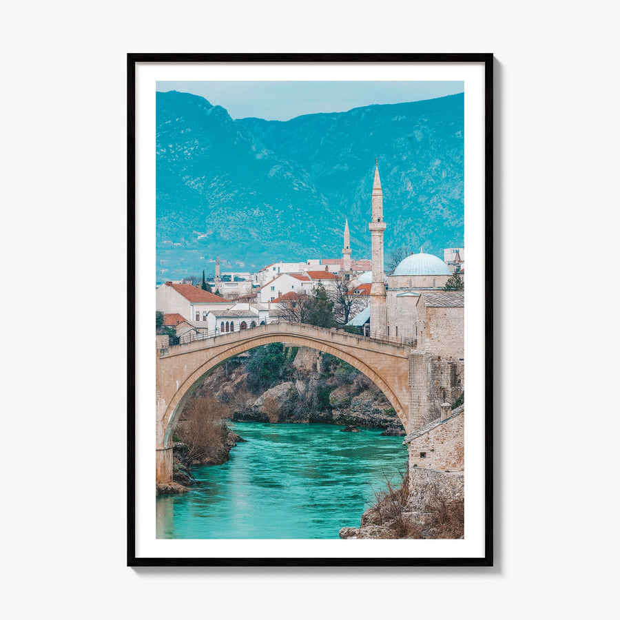 Bosnia and Herzegovina Photo Poster, framed poster mockup, white border