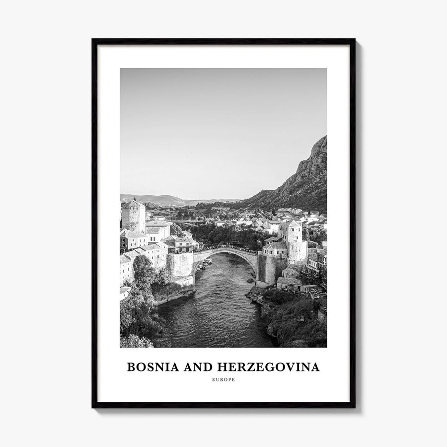 Bosnia and Herzegovina Classic Poster, framed poster mockup