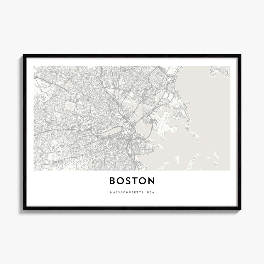 Boston Map Poster, framed poster mockup