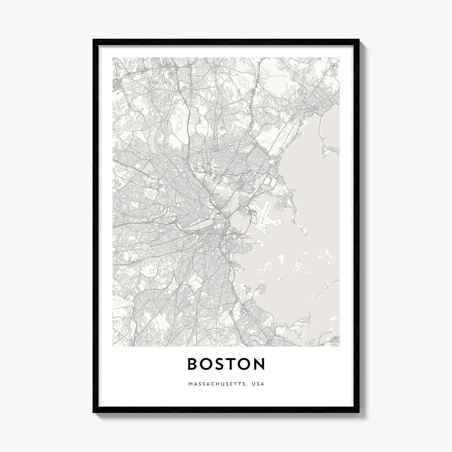 Boston Map Poster, framed poster mockup