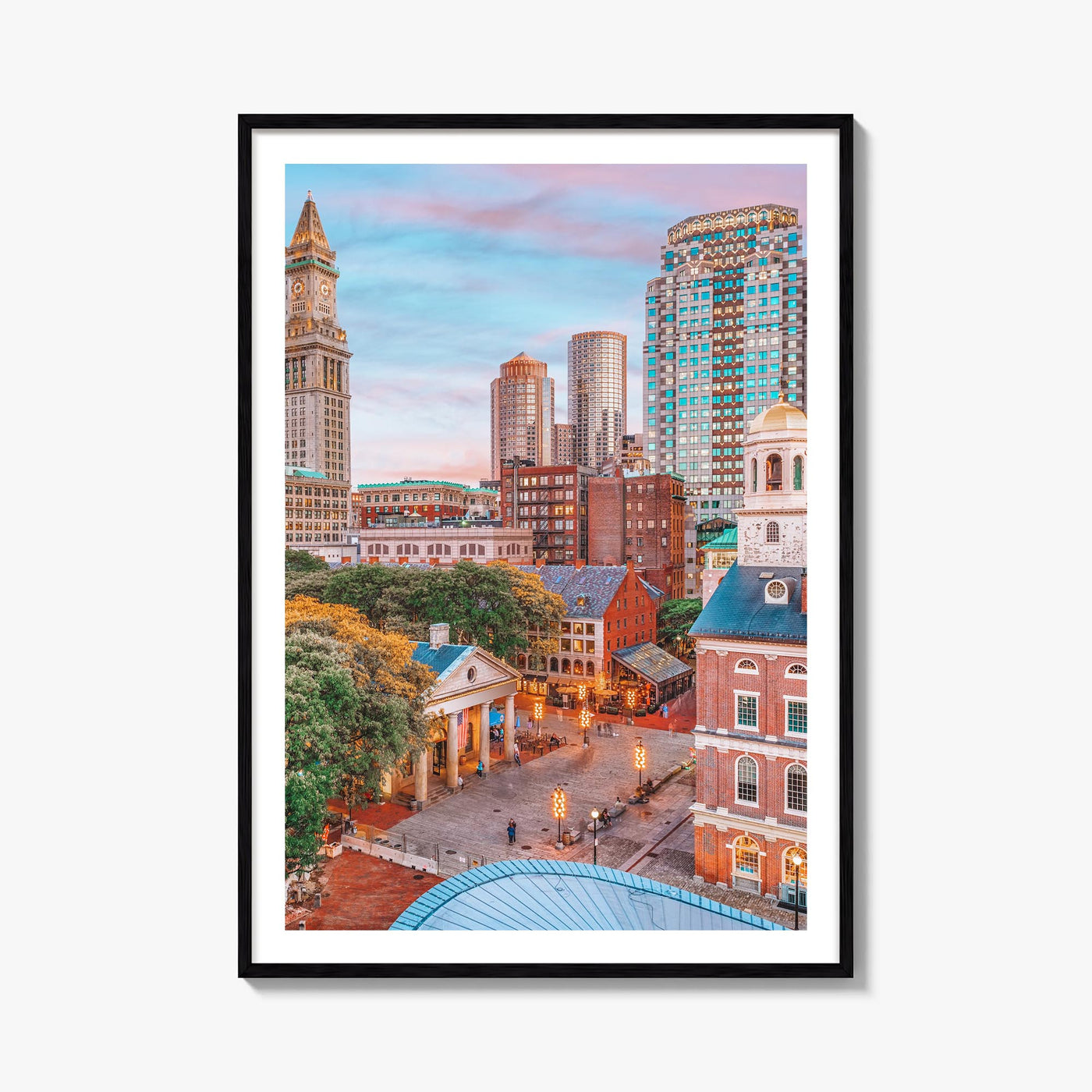 Boston no. 1 colorful photo poster of Massachusetts, USA – vertical wall art, unframed print shown in interior mockup