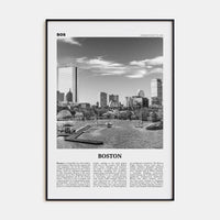 Boston No 2 Poster Black Metal / 8x12 in Nbourhood Travel B&W Poster