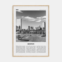 Boston No 2 Poster Natural Wood / 8x12 in Nbourhood Travel B&W Poster