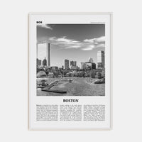 Boston No 2 Poster White Wood / 8x12 in Nbourhood Travel B&W Poster