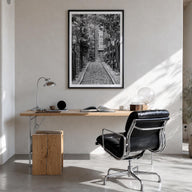 Boston no. 3 black & white photo poster of Massachusetts, USA – vertical wall art in black wood frame with white border, hang