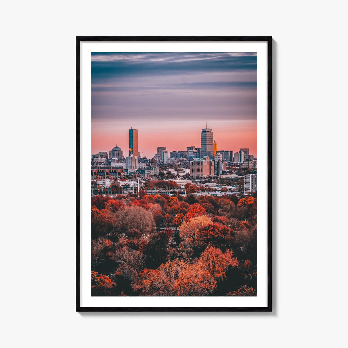 Boston no. 3 colorful photo poster of Massachusetts, USA – vertical wall art, unframed print shown in interior mockup