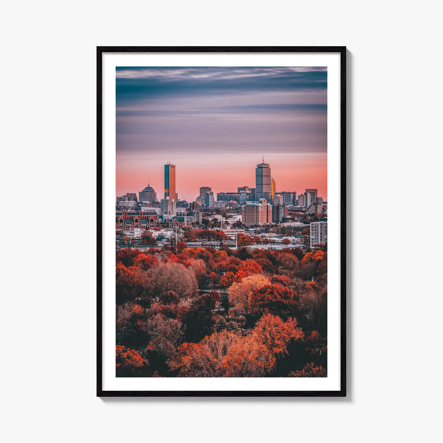 Boston no. 3 colorful photo poster of Massachusetts, USA – vertical wall art, unframed print shown in interior mockup