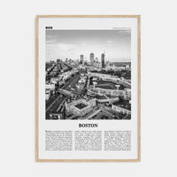 Boston No 3 Poster Natural Wood / 8x12 in Nbourhood Travel B&W Poster