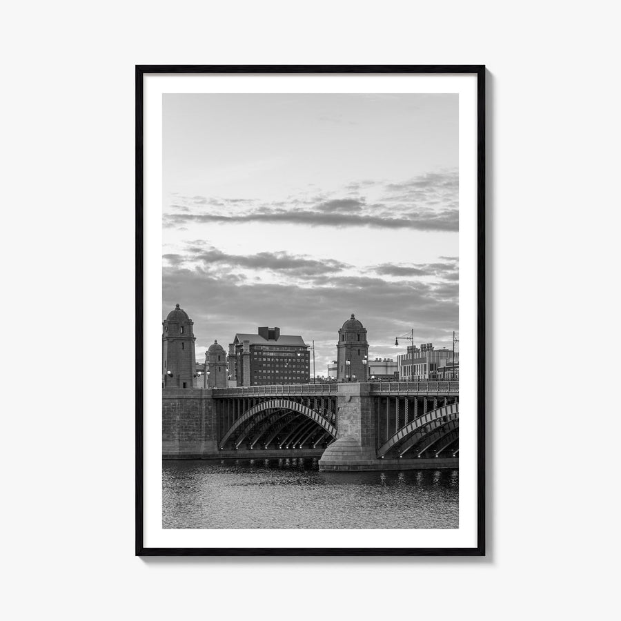 Boston no. 4 black & white photo poster of Massachusetts, USA – vertical wall art, unframed print shown in interior mockup