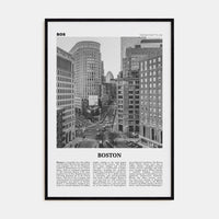 Boston No 4 Poster Black Wood / 8x12 in Nbourhood Travel B&W Poster