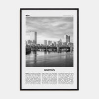 Boston No 5 Poster Black Wood / 8x12 in Nbourhood Travel B&W Poster