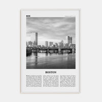 Boston No 5 Poster White Wood / 8x12 in Nbourhood Travel B&W Poster