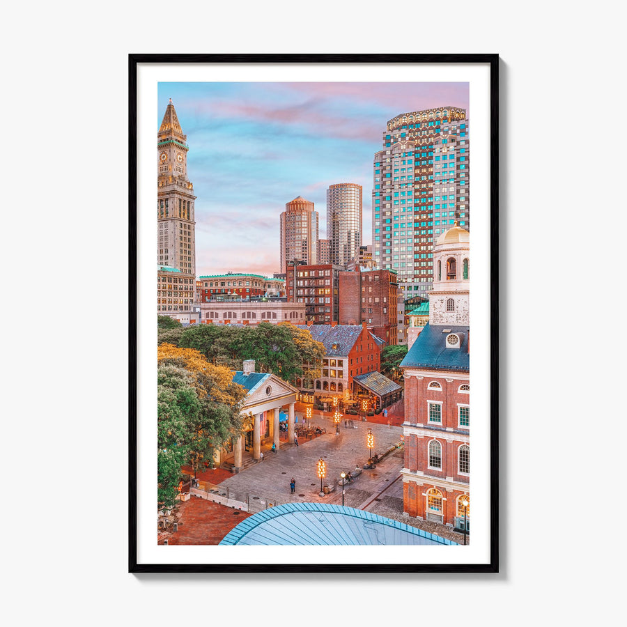 Boston Photo No 1 Poster, framed poster mockup, white border